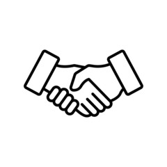business agreement handshake line art vector icon