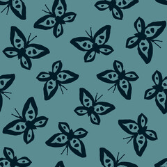 Vintage seamless pattern with butterflies.