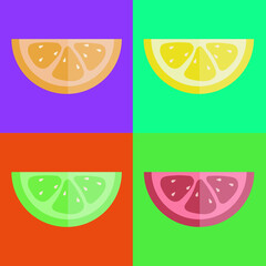 set of fruits icons
