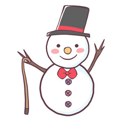 雪だるま　ハットとステッキ