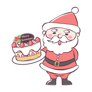 サンタクロースとクリスマスケーキ