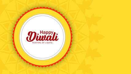 Happy Diwali greeting card with mandala design 