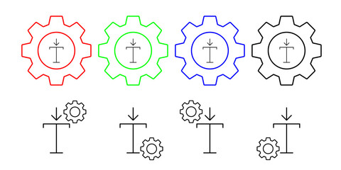 Format, spacing, top, text vector icon in gear set illustration for ui and ux, website or mobile application