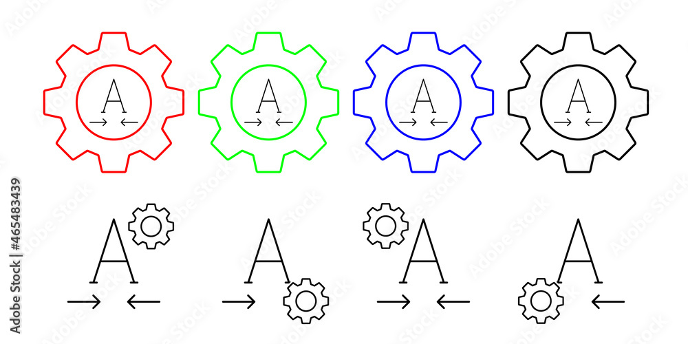 Poster format, horizontal, scale vector icon in gear set illustration for ui and ux, website or mobile appl