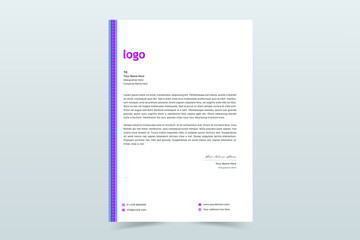 Elegant Multicolor Letterhead Template Design minimalist, simple, Creative Colorful, and Modern abstract letter head business templates for your company project. Vector Illustration