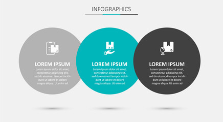 Set Delivery hand with box, Document tracking marker and Package fragile content. Business infographic template. Vector