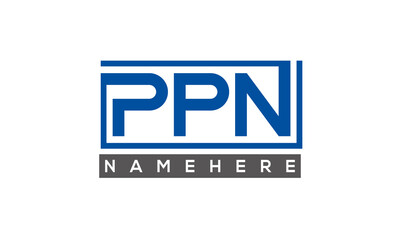 PPN Letters Logo With Rectangle Logo Vector