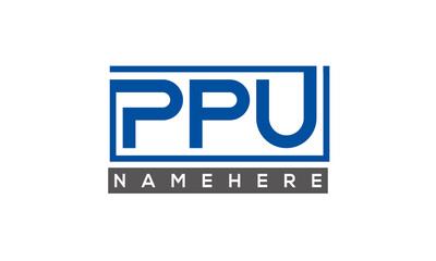 PPU Letters Logo With Rectangle Logo Vector