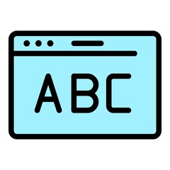 Online learning icon. Outline online learning vector icon color flat isolated