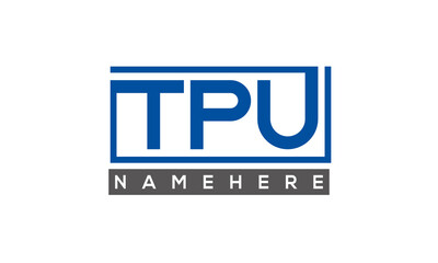 TPU Letters Logo With Rectangle Logo Vector