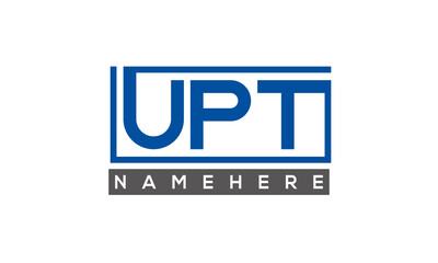 UPT Letters Logo With Rectangle Logo Vector