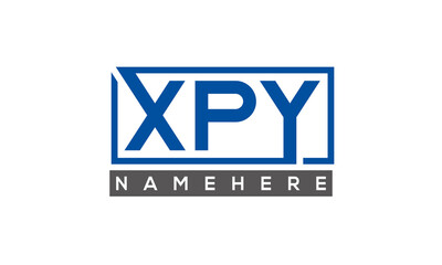 XPY Letters Logo With Rectangle Logo Vector