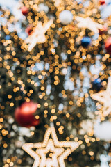 Vertical blurred Christmas background