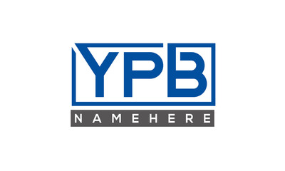 YPB Letters Logo With Rectangle Logo Vector