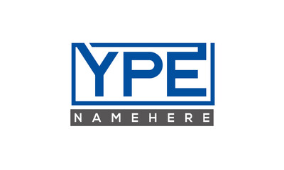 YPE Letters Logo With Rectangle Logo Vector