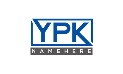 YPK Letters Logo With Rectangle Logo Vector