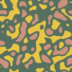 Seamless abstract non print resembling strange colored animal skin surface pattern design for print. High quality illustration. Psychedelic repeat minimal dot swatch for apparel, textile or background