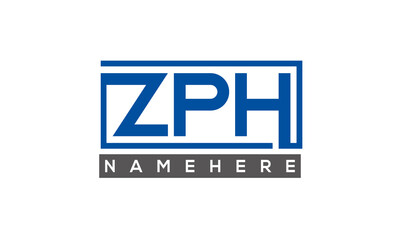 ZPH Letters Logo With Rectangle Logo Vector