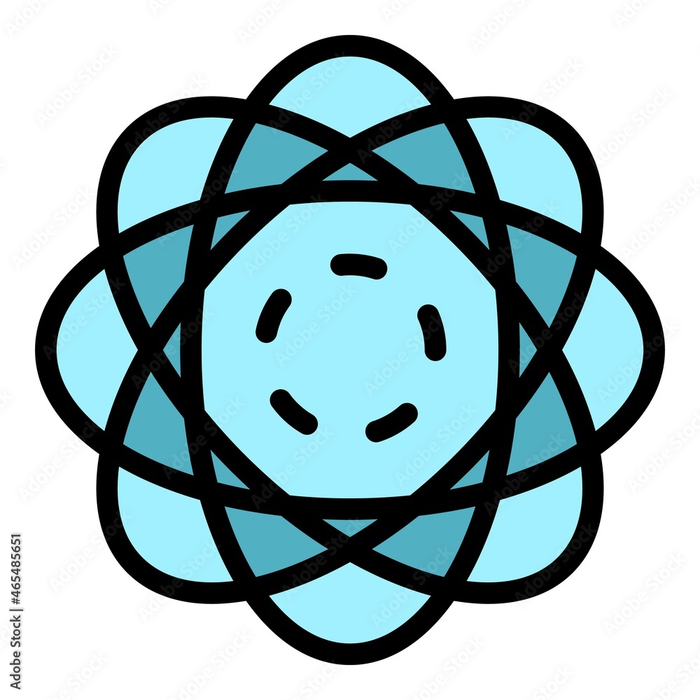 Poster electron motion cloud icon. outline electron motion cloud vector icon color flat isolated