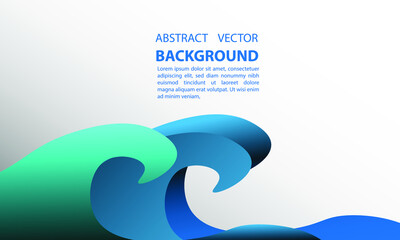 abstract background geometric liquid gradient in white and blue sea in the form of gradient waves, for posters, banners, and other laiin, vector design copy space area eps 10