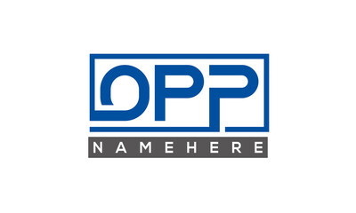 OPP Letters Logo With Rectangle Logo Vector