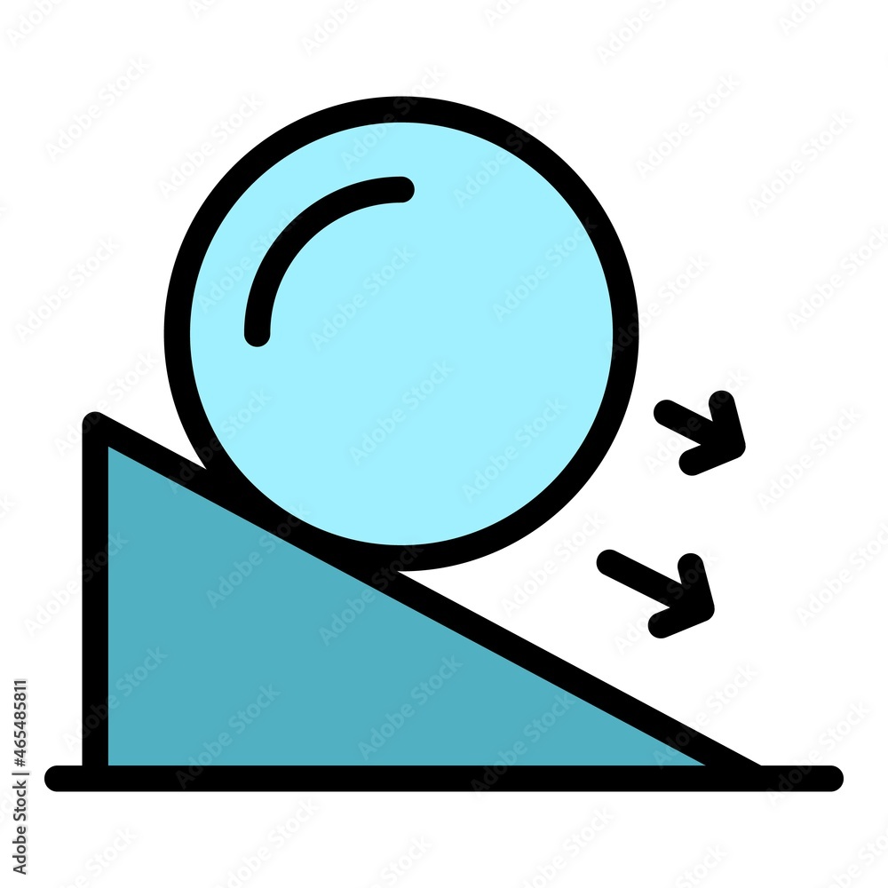 Poster friction force icon. outline friction force vector icon thin line color flat isolated