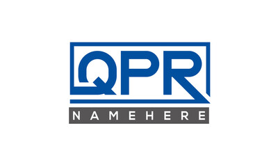 QPR Letters Logo With Rectangle Logo Vector