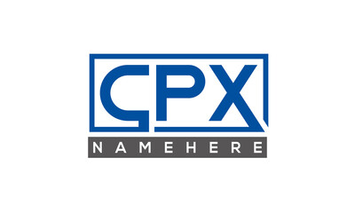 CPX Letters Logo With Rectangle Logo Vector
