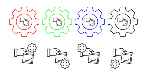 Television, chat, addictions vector icon in gear set illustration for ui and ux, website or mobile application