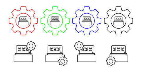 Brain, thinking marijuana vector icon in gear set illustration for ui and ux, website or mobile application