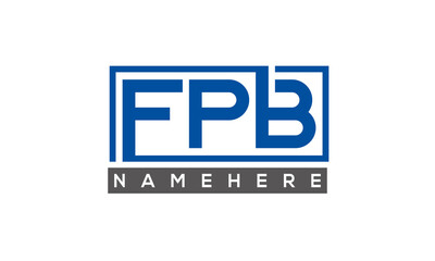 FPB Letters Logo With Rectangle Logo Vector