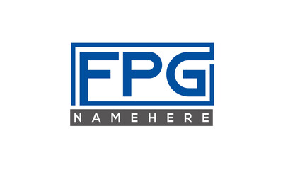FPG Letters Logo With Rectangle Logo Vector