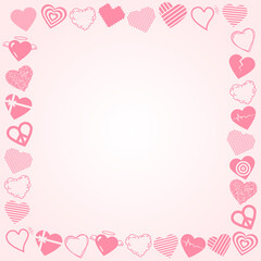 Cute heart frame vector, Valentine day border design