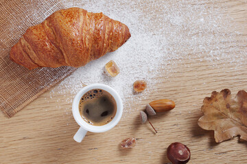 Croissant and coffee