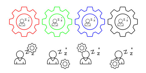 Brain, thinking, addictions vector icon in gear set illustration for ui and ux, website or mobile application
