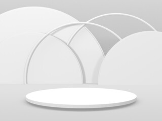 Abstract scene podium mockup. Award ceremony concept