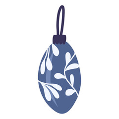 Christmas tree decoration in blue colors.Holidays design element.