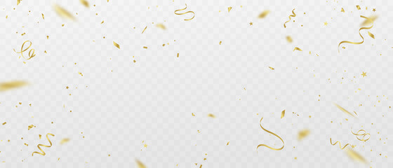 Celebration background template with confetti and gold ribbons. luxury greeting rich card.