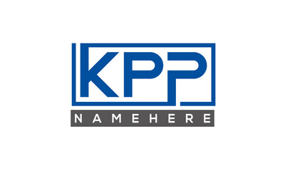 KPP Letters Logo With Rectangle Logo Vector 