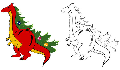 Illustration of christmas dragon