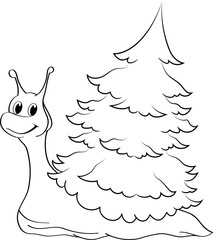 Cartoon christmas Snail