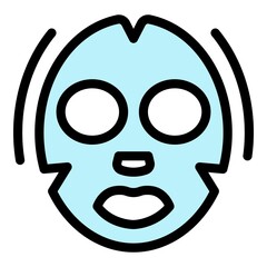 Moisturizing face mask icon. Outline moisturizing face mask vector icon color flat isolated