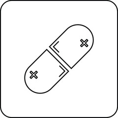 capsule icon, medicine icon vector in illustration