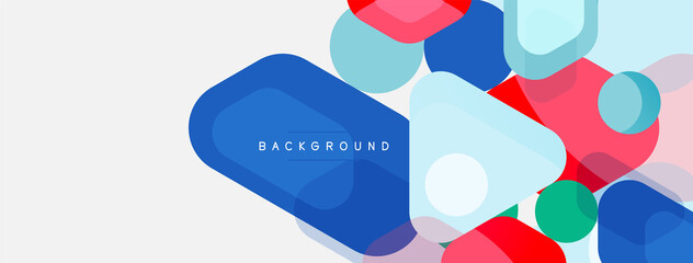 Abstract round geometric shapes and circles background. Trendy techno business template for wallpaper, banner, background or landing
