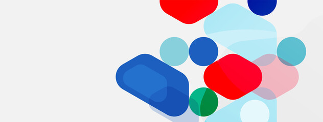 Abstract round geometric shapes and circles background. Trendy techno business template for wallpaper, banner, background or landing