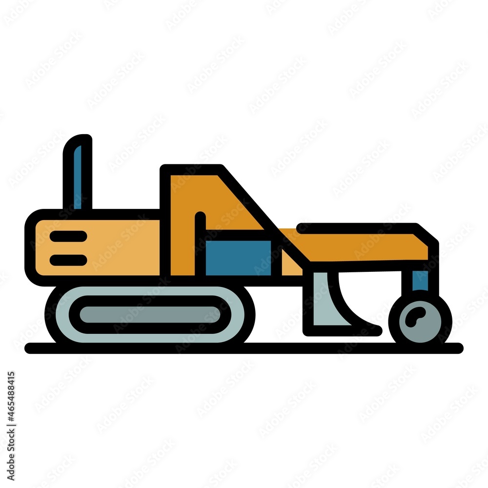 Poster work grader machine icon. outline work grader machine vector icon color flat isolated