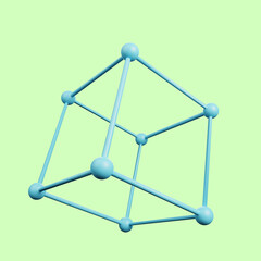 3d illustration of simple icon physic