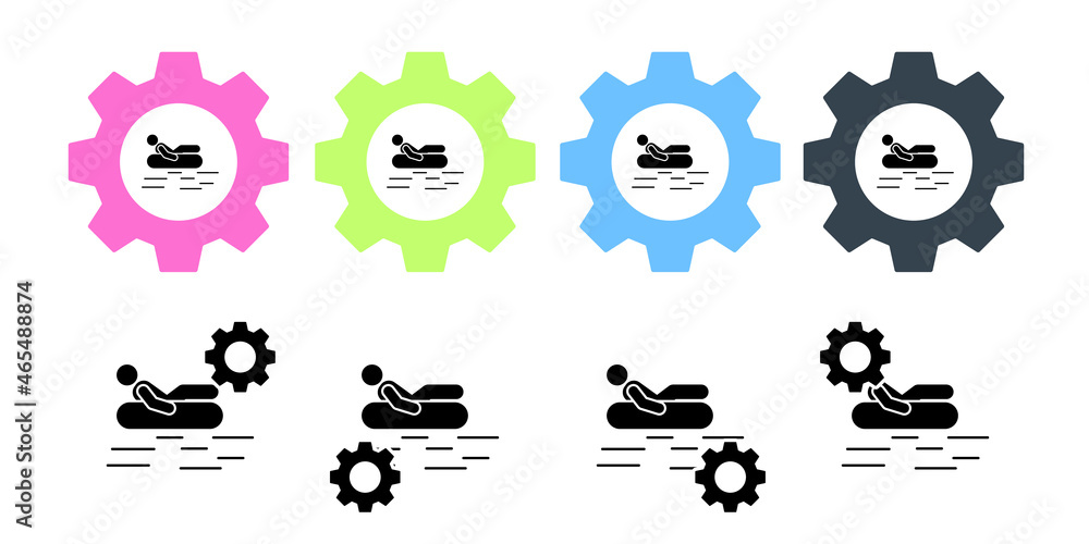 Poster man adventure rafting canoe vector icon in gear set illustration for ui and ux, website or mobile ap