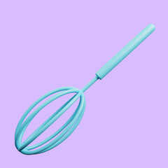 3d illustration of kitchenware stuff egg beater
