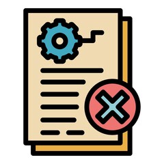 Fototapeta premium Restricted demolition document icon. Outline restricted demolition document vector icon color flat isolated